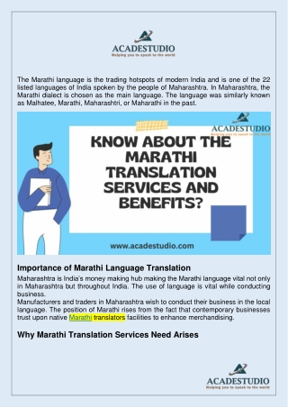 Know About The Marathi Translation