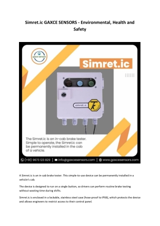 Simret.ic GAXCE SENSORS - Environmental, Health and Safety