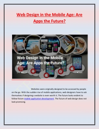 Web Design in the Mobile Age: Are Apps the Future?