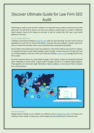 Discover Ultimate Guide for Law Firm SEO Audit