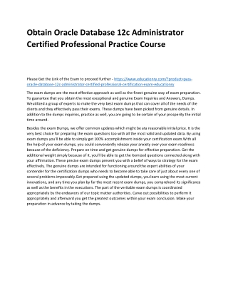 Oracle Database 12c Administrator Certified Professional