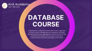 DATABase Courses - AnA Academy