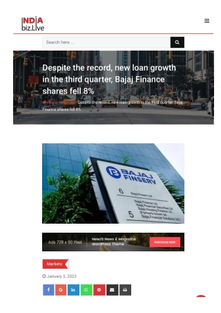 Despite the record, new loan growth in the third quarter, Bajaj Finance shares fell 8%