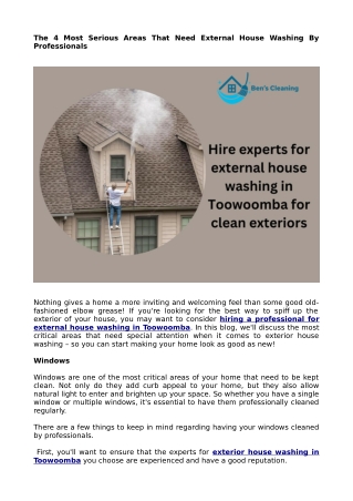 Hire experts for external house washing in Toowoomba for clean exteriors