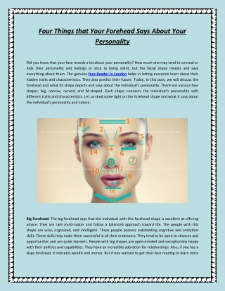 Four Things that Your Forehead Says About Your Personality
