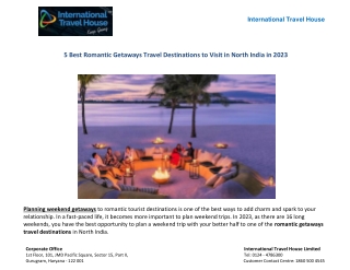 5 Best Romantic Getaways Travel Destinations to Visit in North India in 2023