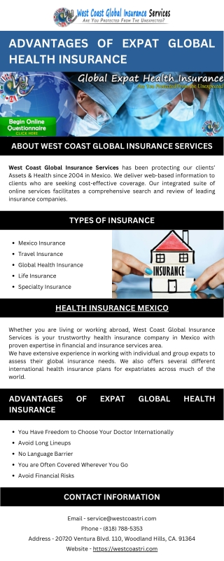 Advantages of Expat Global Health Insurance