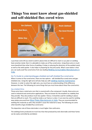 Things You must know about gas-shielded and self-shielded flux cored wires