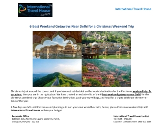 6 Best Weekend Getaways Near Delhi for a Christmas Weekend Trip