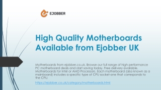 High Quality Motherboard Available from Ejobber UK