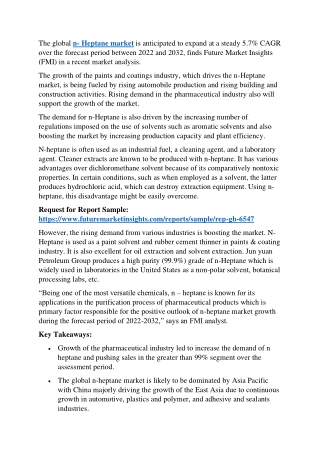 n-Heptane Market by Segmentation type— Global Forecast to 2032