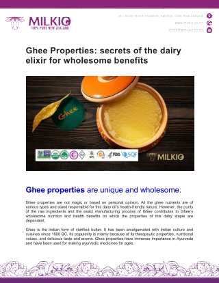 Ghee Properties: secrets of the dairy elixir for wholesome benefits