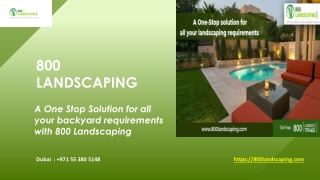 A One-Stop Solution for all your backyard requirements with 800 Landscaping