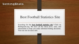 Best Football Statistics Site  Bettingstats.org