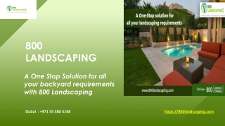 A One-Stop Solution for all your backyard requirements with 800 Landscaping