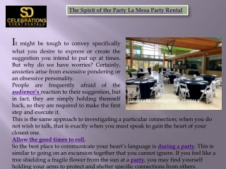 La mesa party rental