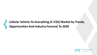 Cellular Vehicle-To-Everything (C-V2X) Market To Expand Lucratively Till 2030
