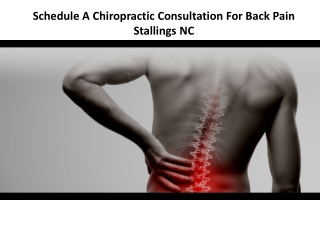 Schedule A Chiropractic Consultation For Back Pain Stallings NC