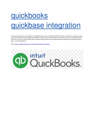 quickbooks quickbase integration