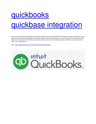 quickbooks quickbase integration