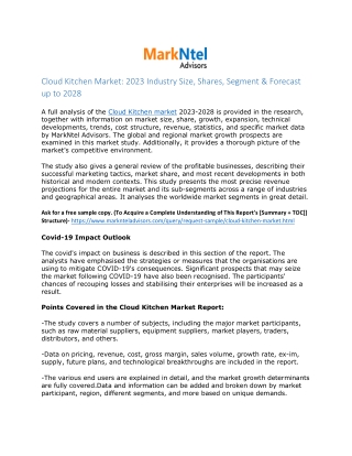 Cloud Kitchen Market Grow at a CAGR of around 12.42% By 2028