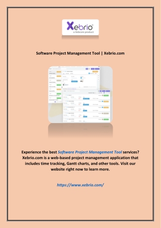 Software Project Management Tool | Xebrio.com