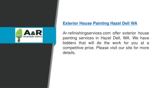 Exterior House Painting Hazel Dell Wa  Ar-refinishingservices.com