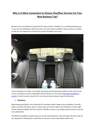 Why Is It More Convenient to Choose Chauffeur Services For Your Next Business Trip.docx