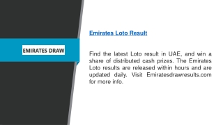 Emirates Loto Result  Emiratesdrawresults.com