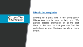 Hikes In The Everglades  Hikepackers.com