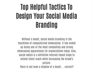 Top Helpful Tactics To Design Your Social Media Branding