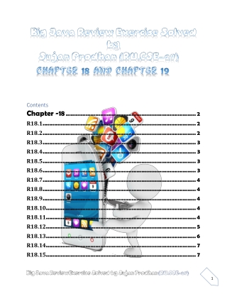 Big java Book chapter 18 and Chapter 19 Review excersis solved by sujan prodhan