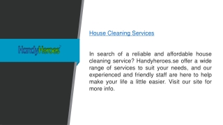 House Cleaning Services  Handyheroes.se