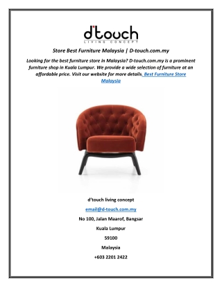 Best Furniture Store Malaysia  D-touch.com.my