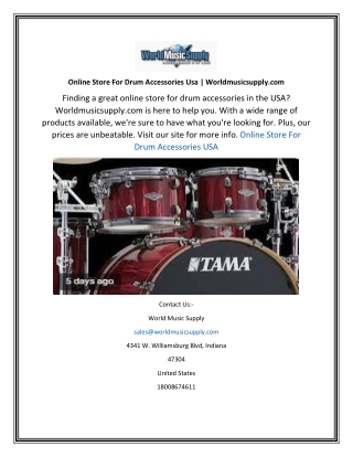 Online Store For Drum Accessories Usa Worldmusicsupply.com