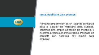 renta mobiliario para eventos  Rentandcompany.com