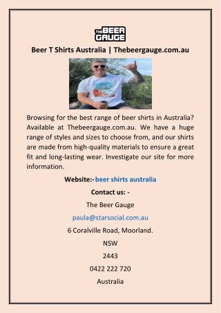 Beer Shirts Australia | Thebeergauge.com.au