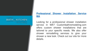 Professional Shower Installation Service Ma  Custombathremodeling.com