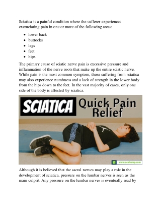 Cure Sciatica Naturally - General Information on Sciatica Treatment and Causes