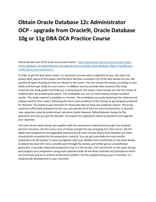 Oracle Database 12c Administrator OCP - upgrade from Oracle9i, Oracle Database 1