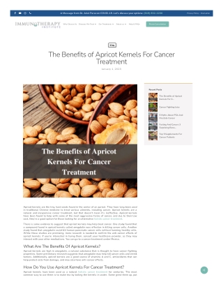 The Benefits of Apricot Kernels For Cancer Treatment