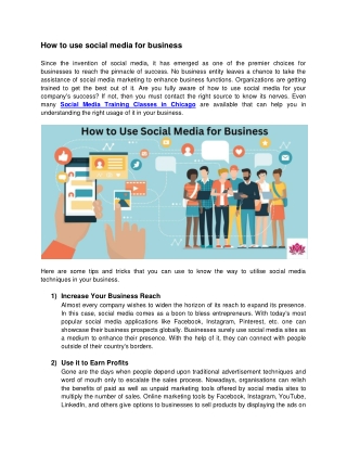 How to use social media for business