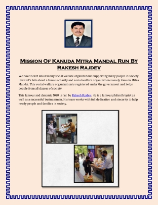 Mission Of Kanuda Mitra Mandal Run By Rakesh Rajdev