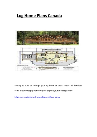 Log Home Plans Canada