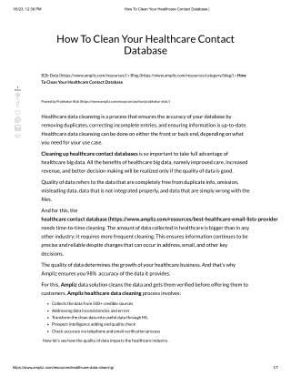 How To Clean Your Healthcare Contact Database _