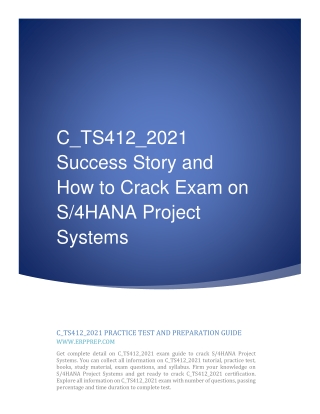 C_TS412_2021 Success Story and How to Crack Exam on S4HANA Project Systems