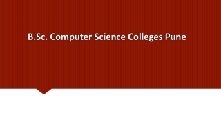 B.Sc. Computer Science Colleges Pune