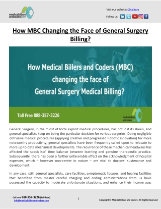 How MBC changing the face of General Surgery Billing