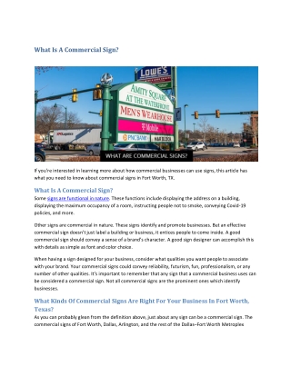 What Is A Commercial Sign