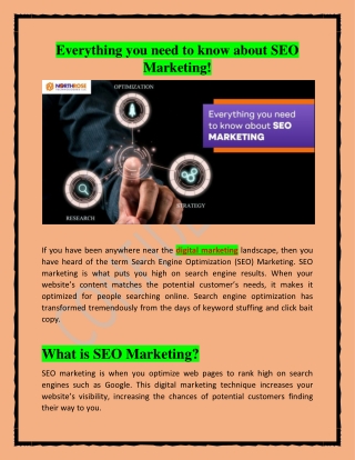 Everything you need to know about SEO Marketing!